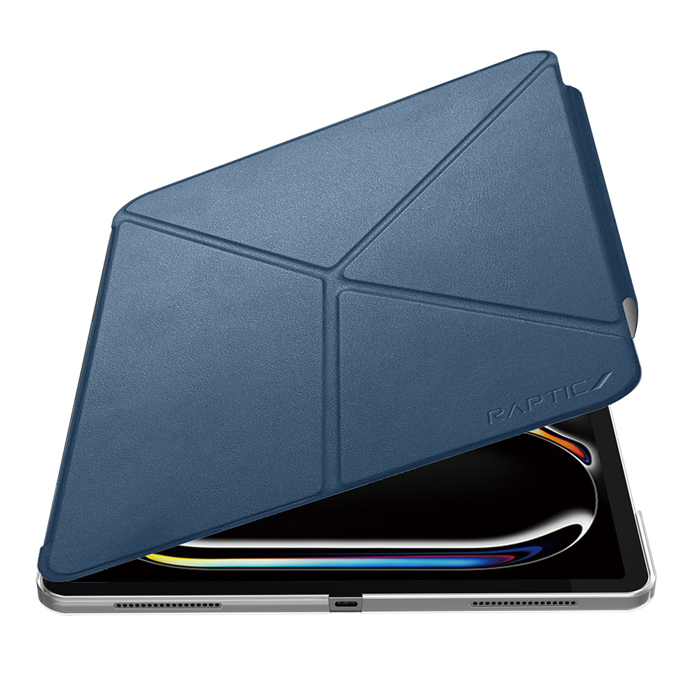 Apple iPad Pro 11 2025 M5 Raptic Clear Folio Airbagli Şeffaf Kapaklı Katlanabilir Standlı Kılıf - 22