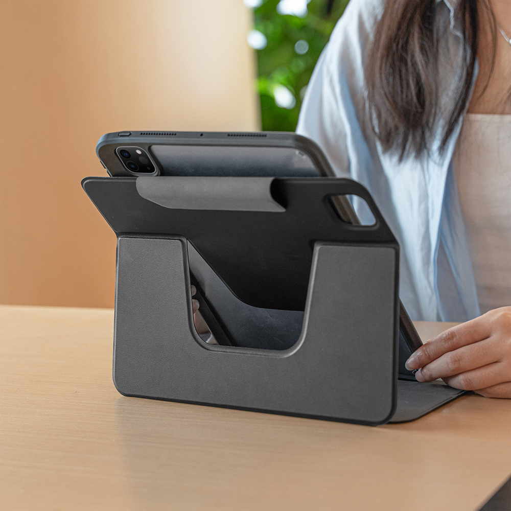 Apple iPad Pro 11 2025 M5 Raptic Spin Detachable Folio PU Ayrılabilir Kalem Bölmeli Standlı Kılıf - 6