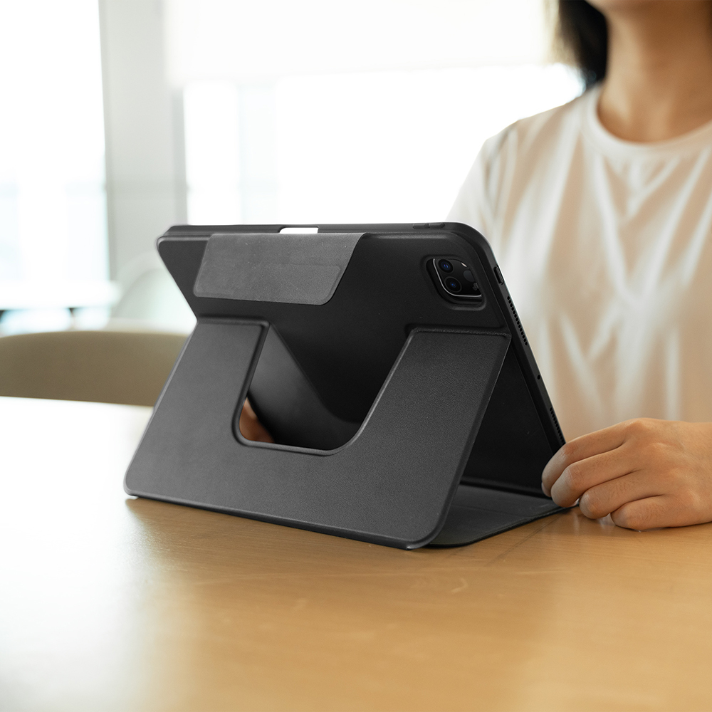 Apple iPad Pro 11 2025 M5 Raptic Spin Detachable Folio PU Ayrılabilir Kalem Bölmeli Standlı Kılıf - 9