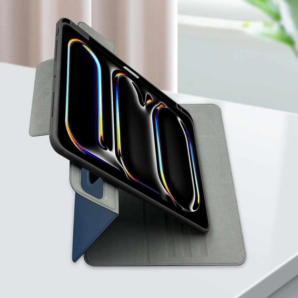 Apple iPad Pro 11 2025 M5 Raptic Spin Detachable Folio PU Ayrılabilir Kalem Bölmeli Standlı Kılıf - 18