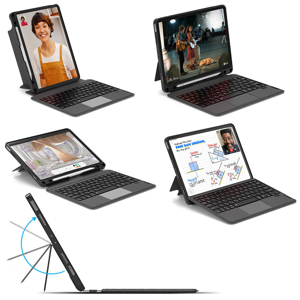 Apple iPad Pro 11 2025 M5 Wiwu Mag Touch Klavyeli Standlı Kılıf - 7
