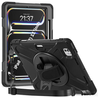 Apple iPad Pro 11 2025 M5 Zore Defender Tablet Silicone Black