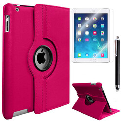 Apple iPad Pro 12.9 2015 Zore Rotatable Stand Case Dark Pink