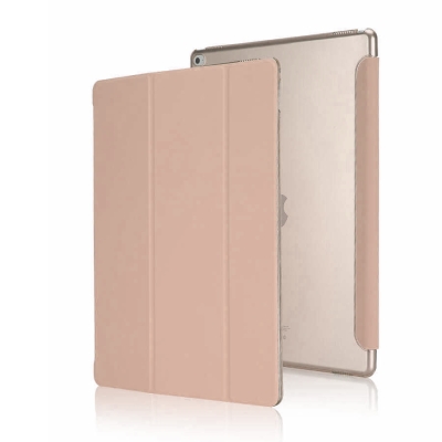 Apple iPad Pro 12.9 2015 Zore Smart Cover Standlı 1-1 Kılıf Rose Gold