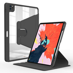 Apple iPad Pro 12.9 2020 (4.Nesil) Kılıf Zore Nayn Dönebilen Standlı Kılıf Siyah