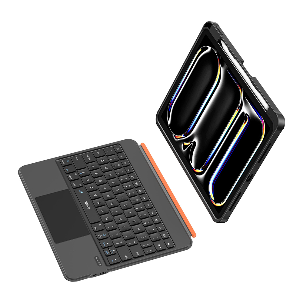 Apple iPad Pro 12.9 2020 (4.Nesil) Wiwu MK-007 Combo Pro Kalem Bölmeli Klavyeli Standlı Kılıf - 4