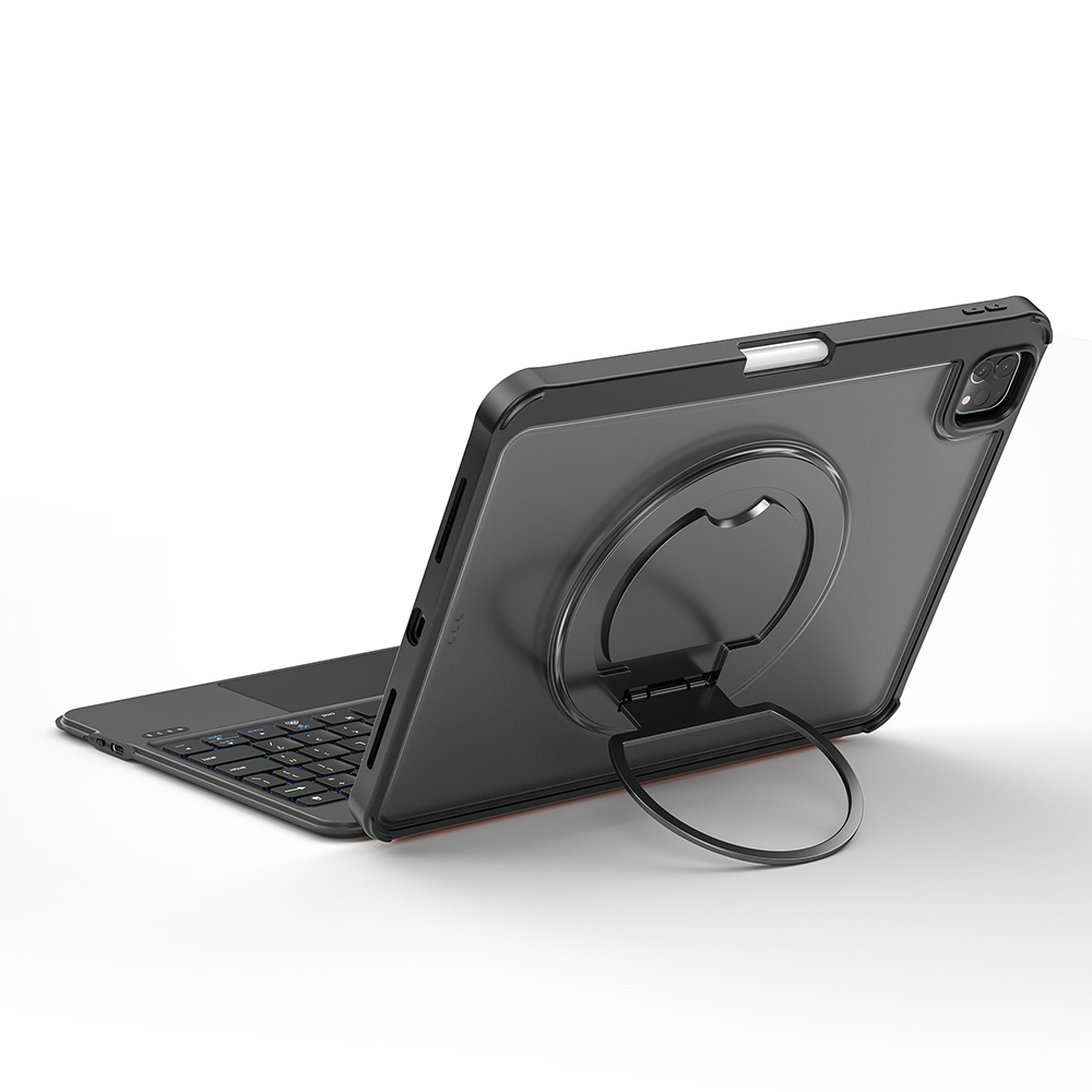 Apple iPad Pro 12.9 2020 (4.Nesil) Wiwu MK-007 Combo Pro Kalem Bölmeli Klavyeli Standlı Kılıf - 8
