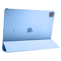 Apple iPad Pro 12.9 2020 (4.Nesil) Zore Smart Cover Standlı 1-1 Kılıf Mavi