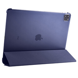 Apple iPad Pro 12.9 2020 (4.Generation) Zore Smart Cover Stand 1-1 Case Navy blue