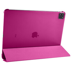 Apple iPad Pro 12.9 2022 M2 Zore Smart Cover Standlı 1-1 Kılıf Pembe