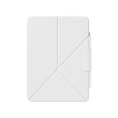 Apple iPad Pro 13 2024 Pitaka MagEZ Folio 2 Stand Case Pen Compartments White