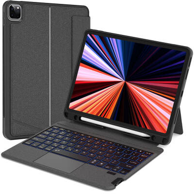 Apple iPad Pro 13 2024 Wiwu Mag Touch Keyboard Stand Case Black