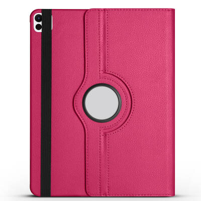 Apple iPad Pro 13 2024 Zore Rotatable Stand Case Dark Pink