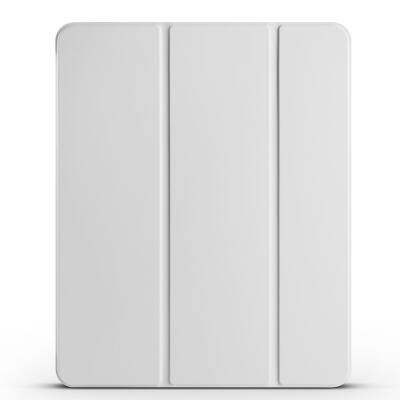 Apple iPad Pro 13 2024 Zore Smart Cover 1-in-1 Case with Stylus Holder and Stand Grey