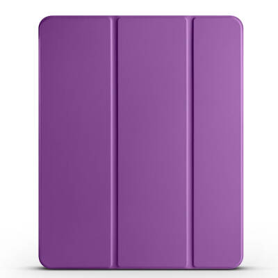 Apple iPad Pro 13 2024 Zore Smart Cover Kalem Bölmeli Standlı 1-1 Kılıf Mor