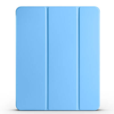 Apple iPad Pro 13 2024 Zore Smart Cover Kalem Bölmeli Standlı 1-1 Kılıf Mavi