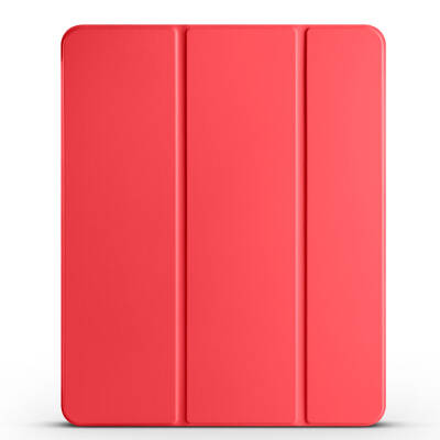Apple iPad Pro 13 2024 Zore Smart Cover Kalem Bölmeli Standlı 1-1 Kılıf Kırmızı
