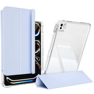 Apple iPad Pro 13 2025 M5 Case Magnetic Detachable Airbag Zore Sliding Tablet Case Light Blue