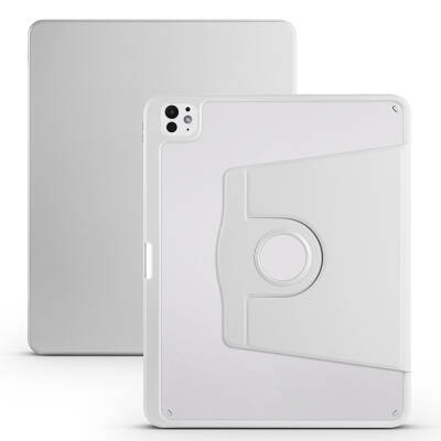Apple iPad Pro 13 2025 M5 Kılıf Zore Termik Kalem Bölmeli Dönebilen Standlı Kılıf Gri