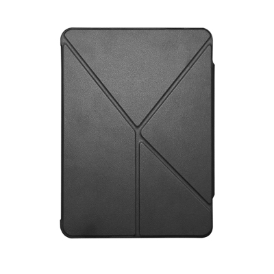 Apple iPad Pro 13 2025 M5 Raptic Clear Folio Airbagli Şeffaf Kapaklı Katlanabilir Standlı Kılıf Siyah