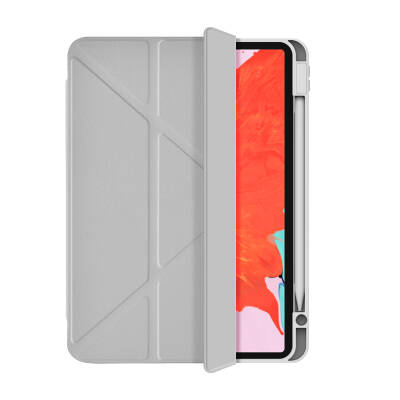 Apple iPad Pro 13 2025 M5 Wiwu 360° Dönebilen Standlı Magnetik Koruyucu Tablet Kılıfı Gri