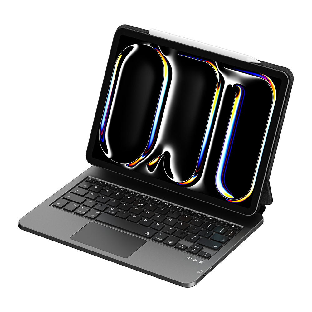 Apple iPad Pro 13 2025 M5 Wiwu MK-003 Stand Case with Hidden Pen Compartment and Keyboard - 8
