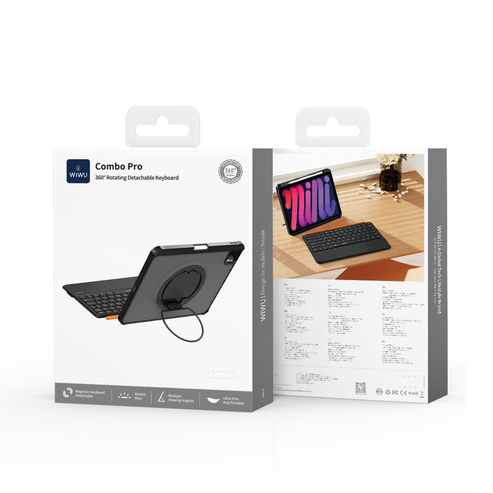 Apple iPad Pro 13 2025 M5 Wiwu MK-007 Combo Pro Case with Pencil Holder and Keyboard Stand - 10