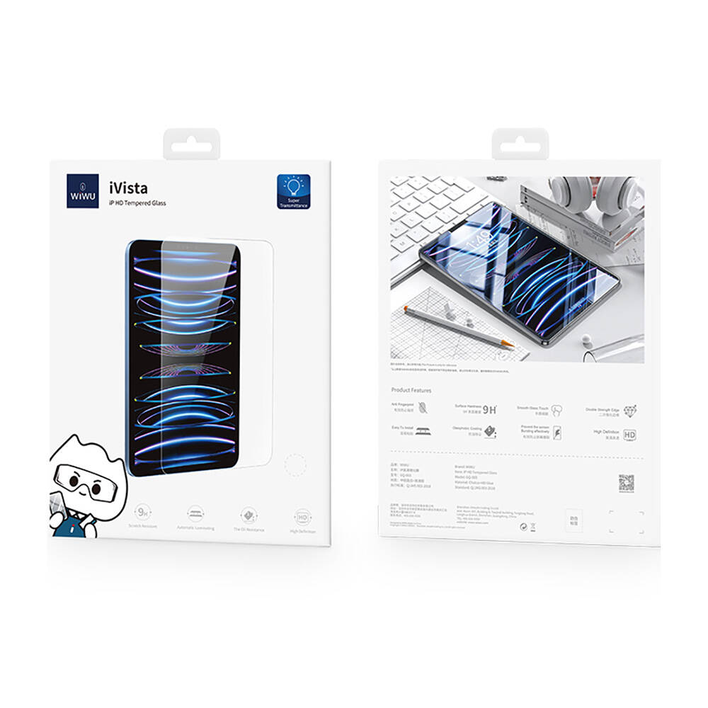Apple iPad Pro 13 2025 M5 Wiwu Wi-GQ003 iVista Serisi Oleofobik HD Temperli Cam Ekran Koruyucu - 10
