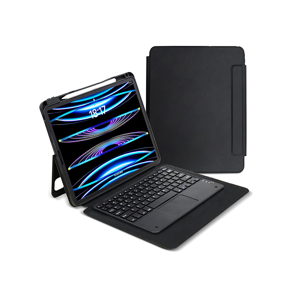 Apple iPad Pro 13 2025 M5 Zore Border Keyboard Bluetooh Bağlantılı Standlı Klavyeli Tablet Kılıfı - 1