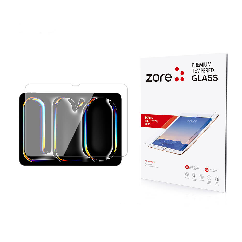 Apple iPad Pro 13 2025 M5 Zore Tablet Tempered Glass Screen Protector - 1