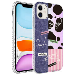 Apple iPhone 11 Case Airbag Edge Colorful Patterned Silicone Zore Elegans Cover NO8