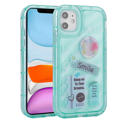 Apple iPhone 11 Case Camera Protected Colorful Airbag Framed Zore Perla Cover Green