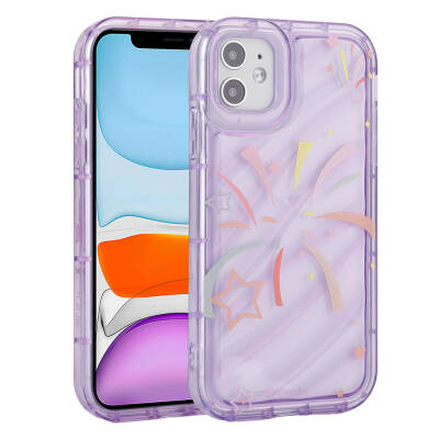 Apple iPhone 11 Case Camera Protected Colorful Airbag Framed Zore Perla Cover Purple