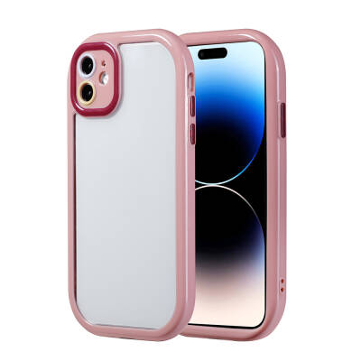 Apple iPhone 11 Case Camera Protected Colorful Edge Frame Design Zore Vitamin Cover Plum