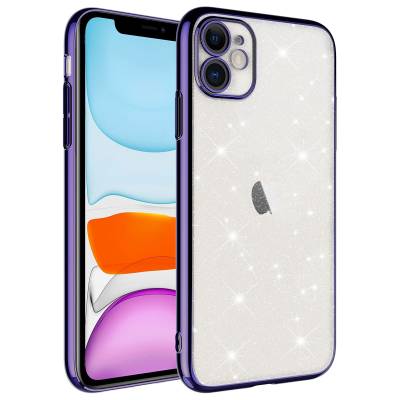 Apple iPhone 11 Case Camera Protected Colorful Framed Glittery Zore Garage Cover Derin Mor