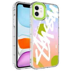 Apple iPhone 11 Case Camera Protected Colorful Patterned Hard Silicone Zore Korn Cover NO2