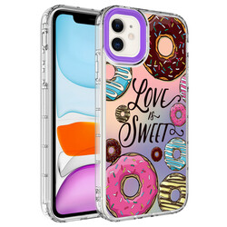 Apple iPhone 11 Case Camera Protected Colorful Patterned Hard Silicone Zore Korn Cover NO11