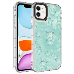 Apple iPhone 11 Case Camera Protected Colorful Patterned Hard Silicone Zore Korn Cover NO13