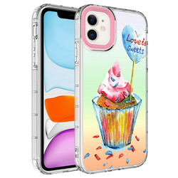 Apple iPhone 11 Case Camera Protected Colorful Patterned Hard Silicone Zore Korn Cover NO15