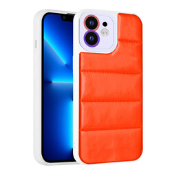 Apple iPhone 11 Case Camera Protected Colorful Zore Hopscotch Cover with Airbag Orange