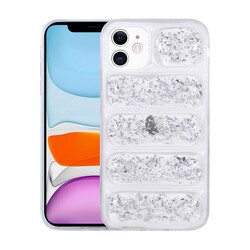 Apple iPhone 11 Case Camera Protected Glittery Airbag Zore Dalga Cover Silver