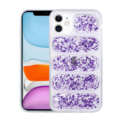 Apple iPhone 11 Case Camera Protected Glittery Airbag Zore Dalga Cover Purple