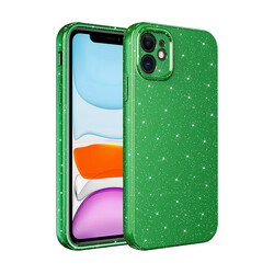 Apple iPhone 11 Case Camera Protected Glittery Luxury Zore Cotton Cover Green