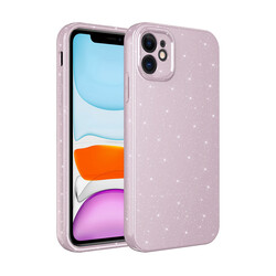 Apple iPhone 11 Case Camera Protected Glittery Luxury Zore Cotton Cover Lavendery Gray