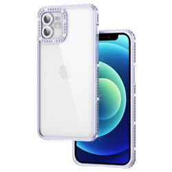 Apple iPhone 11 Case Camera Protected Stone Zore Mina Cover Lila