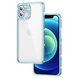 Apple iPhone 11 Case Camera Protected Stone Zore Mina Cover Blue