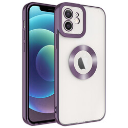 Apple iPhone 11 Case Camera Protected Zore Omega Cover With Logo Derin Mor