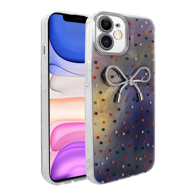 Apple iPhone 11 Case Camera Protection Figured Zore Ponti Silicone Cover Lila