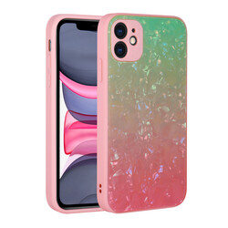 Apple iPhone 11 Case Color Transition Marble Pattern Hard Silicone Zore Granite Cover NO4