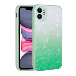 Apple iPhone 11 Case Color Transition Marble Pattern Hard Silicone Zore Granite Cover NO5